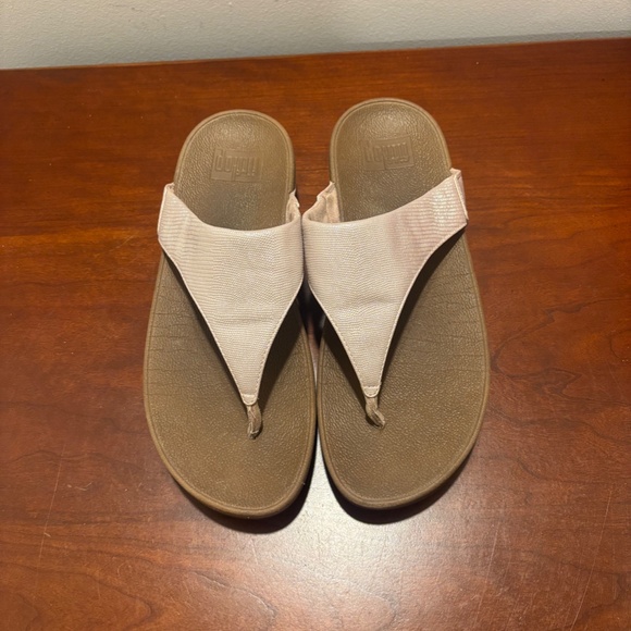Fitflop Thong Sandals Flip Flops Rose Gold Size 8 - Picture 2 of 7
